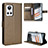 Leather Case Stands Flip Cover Holder BY1 for Realme GT Neo3 5G Brown