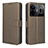 Leather Case Stands Flip Cover Holder BY1 for Realme GT Neo5 240W 5G Brown