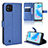 Leather Case Stands Flip Cover Holder BY1 for Realme Narzo 50i Blue