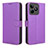 Leather Case Stands Flip Cover Holder BY1 for Realme Narzo N53 Purple