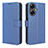 Leather Case Stands Flip Cover Holder BY1 for Realme Narzo N55 Blue