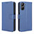 Leather Case Stands Flip Cover Holder BY1 for Realme Q5x 5G Blue