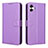 Leather Case Stands Flip Cover Holder BY1 for Samsung Galaxy A04 4G Purple