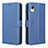 Leather Case Stands Flip Cover Holder BY1 for Samsung Galaxy A23 5G SC-56C Blue