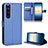 Leather Case Stands Flip Cover Holder BY1 for Sony Xperia 1 III Blue