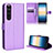 Leather Case Stands Flip Cover Holder BY1 for Sony Xperia 1 III Purple