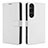 Leather Case Stands Flip Cover Holder BY1 for Sony Xperia 1 V White