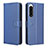 Leather Case Stands Flip Cover Holder BY1 for Sony Xperia 5 IV Blue