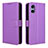 Leather Case Stands Flip Cover Holder BY1 for Sony Xperia 5 V Purple
