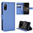 Leather Case Stands Flip Cover Holder BY1 for Sony Xperia Ace II SO-41B Blue