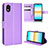 Leather Case Stands Flip Cover Holder BY1 for Sony Xperia Ace III SOG08 Purple