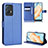 Leather Case Stands Flip Cover Holder BY1 for Vivo iQOO U5 5G Blue