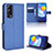 Leather Case Stands Flip Cover Holder BY1 for Vivo iQOO Z3 5G Blue