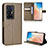 Leather Case Stands Flip Cover Holder BY1 for Vivo X70 Pro+ Plus 5G Brown