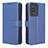 Leather Case Stands Flip Cover Holder BY1 for Vivo Y02A Blue