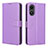 Leather Case Stands Flip Cover Holder BY1 for Vivo Y02S Purple