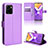 Leather Case Stands Flip Cover Holder BY1 for Vivo Y10 Purple