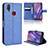 Leather Case Stands Flip Cover Holder BY1 for Vivo Y15 Blue