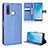 Leather Case Stands Flip Cover Holder BY1 for Vivo Y19 Blue