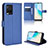 Leather Case Stands Flip Cover Holder BY1 for Vivo Y21 Blue