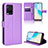 Leather Case Stands Flip Cover Holder BY1 for Vivo Y21 Purple