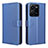 Leather Case Stands Flip Cover Holder BY1 for Vivo Y35 4G Blue