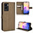 Leather Case Stands Flip Cover Holder BY1 for Vivo Y55s (2021) Brown