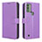 Leather Case Stands Flip Cover Holder BY1 for Wiko Voix Purple