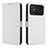 Leather Case Stands Flip Cover Holder BY1 for Xiaomi Poco C40 White