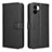 Leather Case Stands Flip Cover Holder BY1 for Xiaomi Poco C50 Black