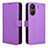 Leather Case Stands Flip Cover Holder BY1 for Xiaomi Poco C65 Purple