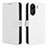 Leather Case Stands Flip Cover Holder BY1 for Xiaomi Poco C65 White