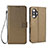 Leather Case Stands Flip Cover Holder BY1 for Xiaomi Poco F3 GT 5G Brown
