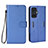 Leather Case Stands Flip Cover Holder BY1 for Xiaomi Poco F4 GT 5G Blue