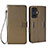 Leather Case Stands Flip Cover Holder BY1 for Xiaomi Poco F4 GT 5G Brown