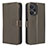 Leather Case Stands Flip Cover Holder BY1 for Xiaomi Poco F5 5G Brown