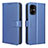 Leather Case Stands Flip Cover Holder BY1 for Xiaomi Poco M4 5G Blue