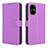 Leather Case Stands Flip Cover Holder BY1 for Xiaomi Poco M4 5G Purple