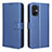 Leather Case Stands Flip Cover Holder BY1 for Xiaomi Poco M5 4G Blue