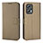 Leather Case Stands Flip Cover Holder BY1 for Xiaomi Poco X4 GT 5G Brown