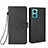 Leather Case Stands Flip Cover Holder BY1 for Xiaomi Redmi 10 5G Black