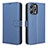 Leather Case Stands Flip Cover Holder BY1 for Xiaomi Redmi 12 4G Blue