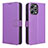 Leather Case Stands Flip Cover Holder BY1 for Xiaomi Redmi 12 4G Purple