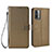 Leather Case Stands Flip Cover Holder BY1 for Xiaomi Redmi 9T 4G Brown