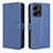 Leather Case Stands Flip Cover Holder BY1 for Xiaomi Redmi Note 12 4G Blue