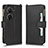 Leather Case Stands Flip Cover Holder BY2 for Asus Zenfone 9 Black