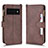 Leather Case Stands Flip Cover Holder BY2 for Google Pixel 6 Pro 5G Brown