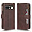 Leather Case Stands Flip Cover Holder BY2 for Google Pixel 7 Pro 5G Brown