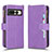 Leather Case Stands Flip Cover Holder BY2 for Google Pixel 7 Pro 5G Purple