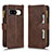 Leather Case Stands Flip Cover Holder BY2 for Google Pixel 8 5G Brown